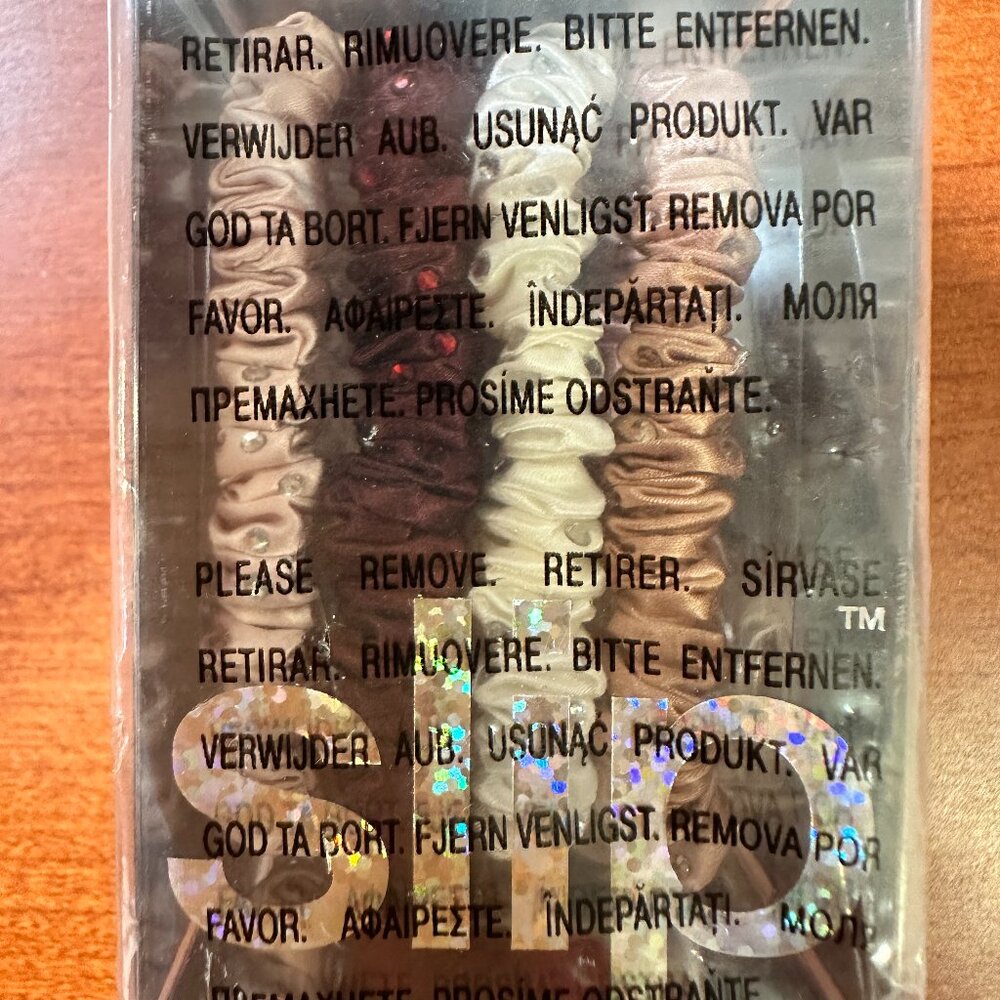 Slip - Crystal Collection - Silk Skinny Scrunchies - 4 Pack